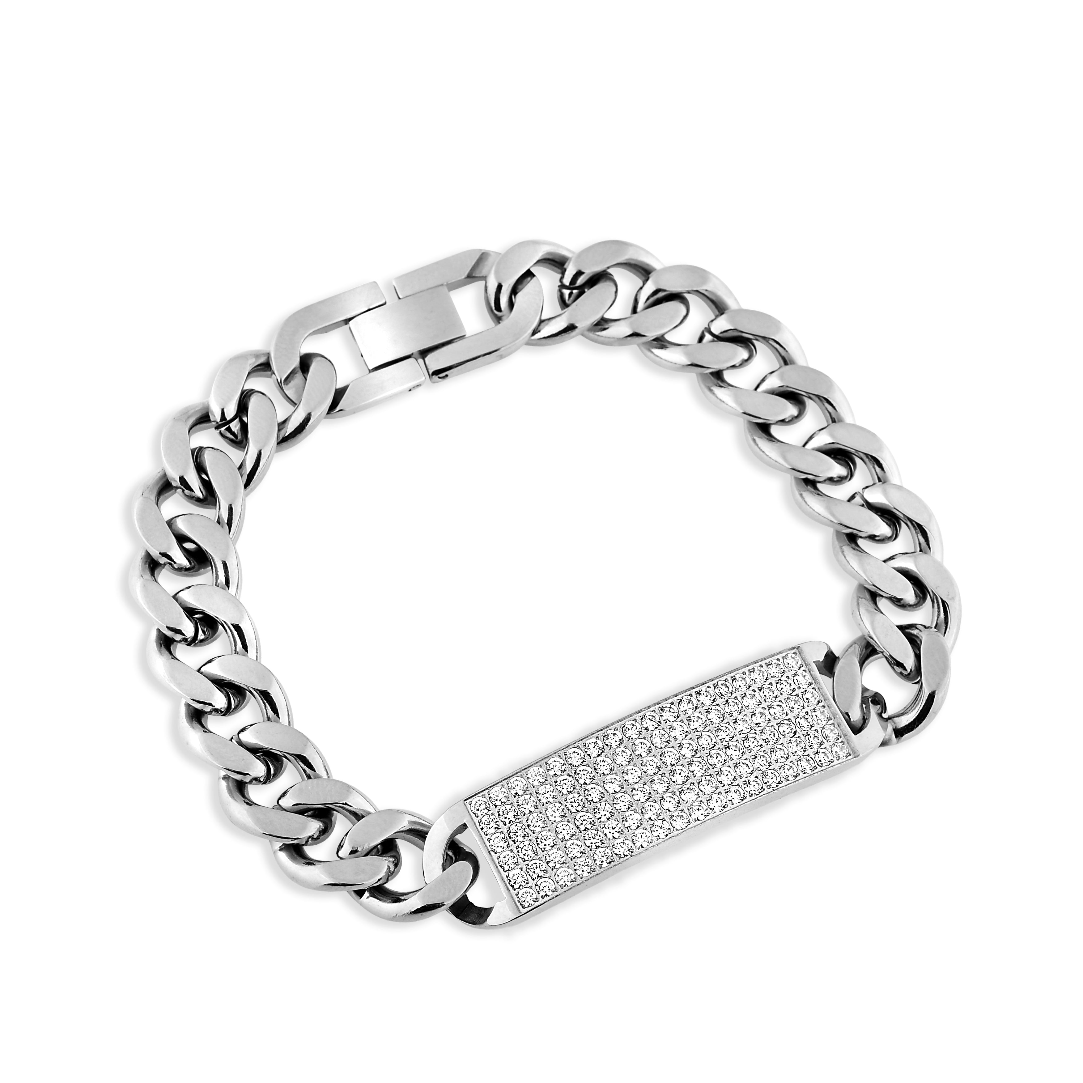 PULSEIRA GRUMET COM PLACA DE ZIRCÔNIAS 13MM