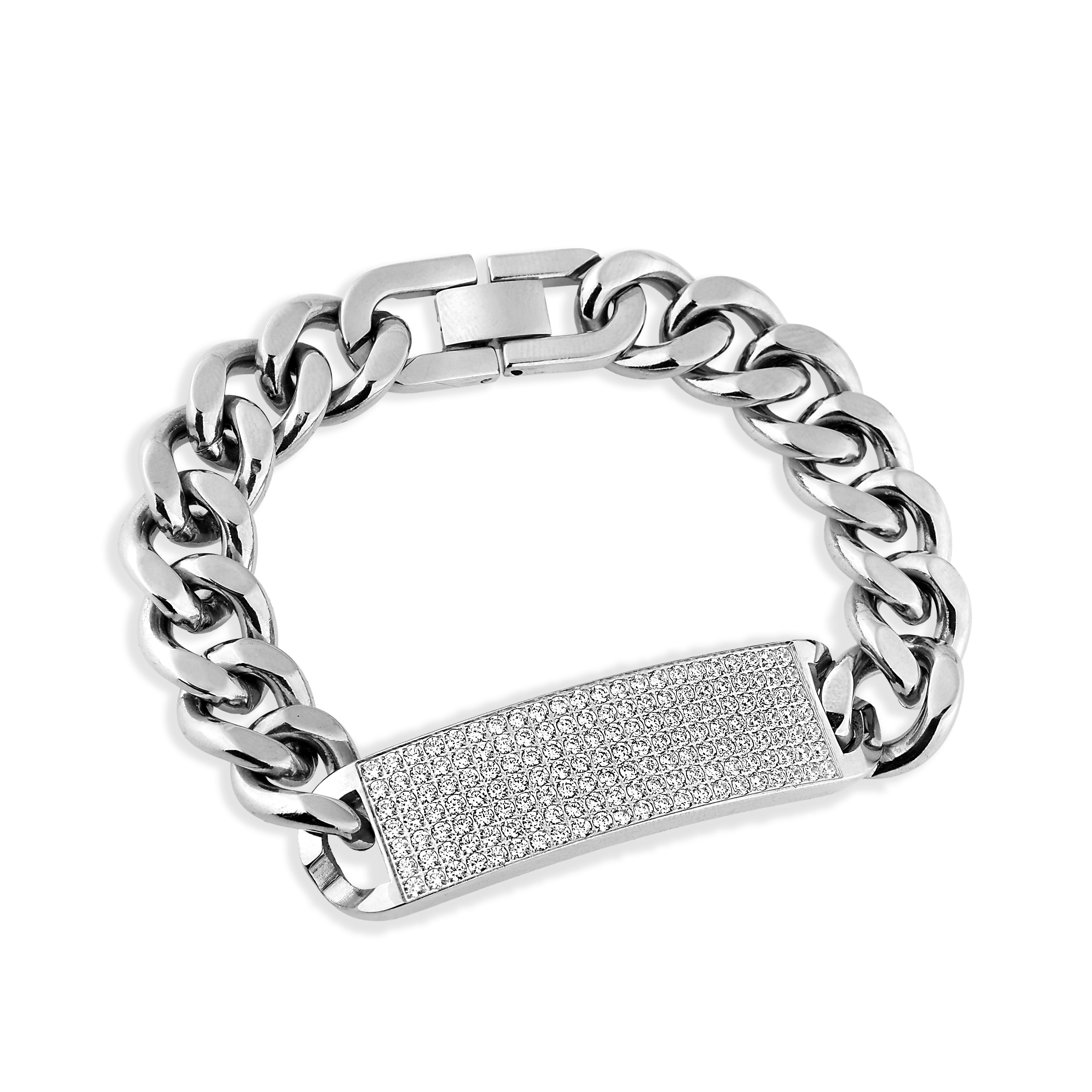 PULSEIRA GRUMET COM PLACA DE ZIRCÔNIAS 15MM