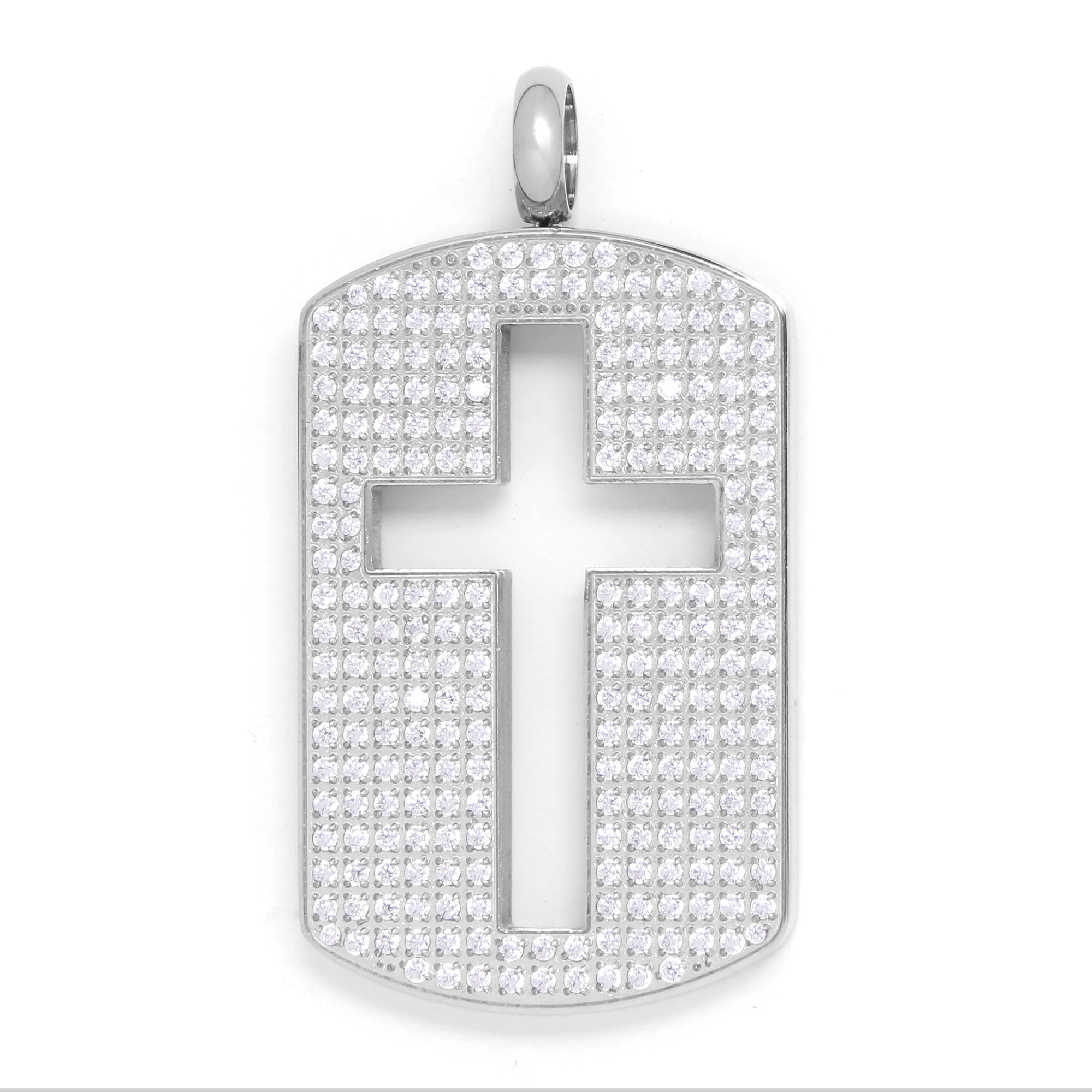 PINGENTE FAITH CRUZ VAZADA COM ZIRCÔNIAS