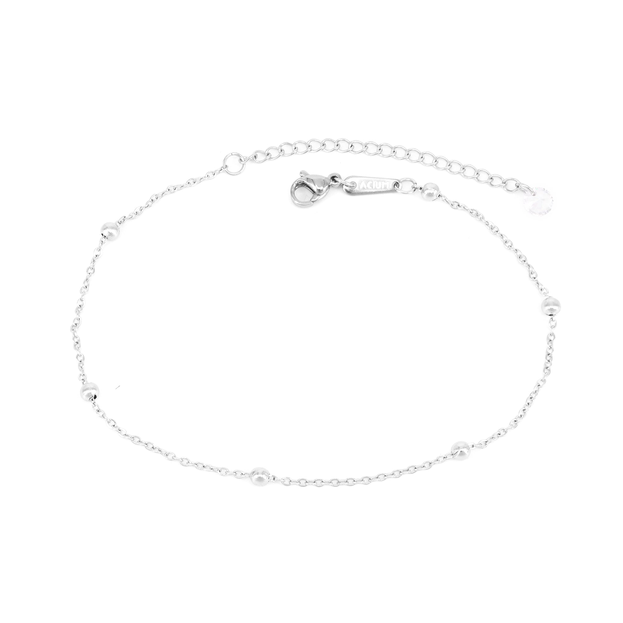 TORNOZELEIRA PRIME CADEADA 1,6MM COM BOLINHA ALONGADOR COM PONTO DE LUZ