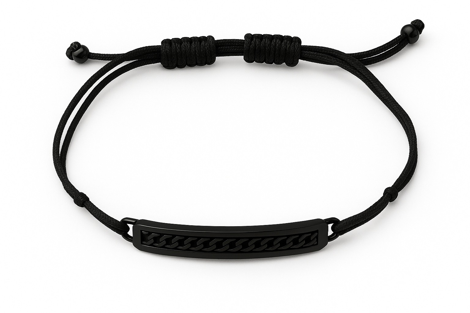 PULSEIRA PRIME CORDÃO COM PLACA DETALHE GRUMET BLACK