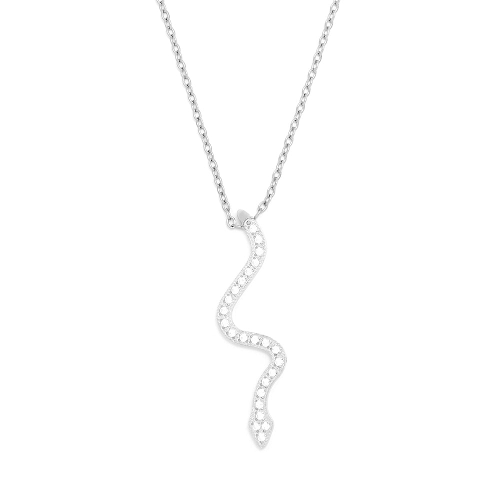 COLAR POP PENDENTE COBRA COM MICROS ZIRCÔNIAS