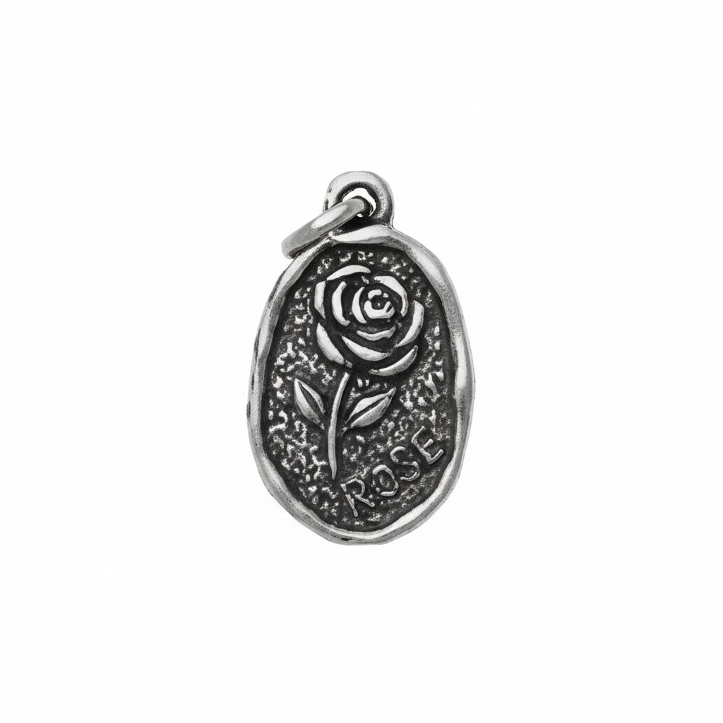 PINGENTE DARK ROSA TEXTURIZADA PLACA OVAL
