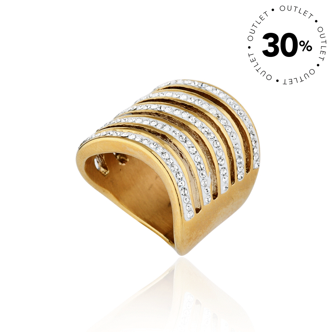 ANEL MAX CINCO FIOS 8MM COM CRISTAIS