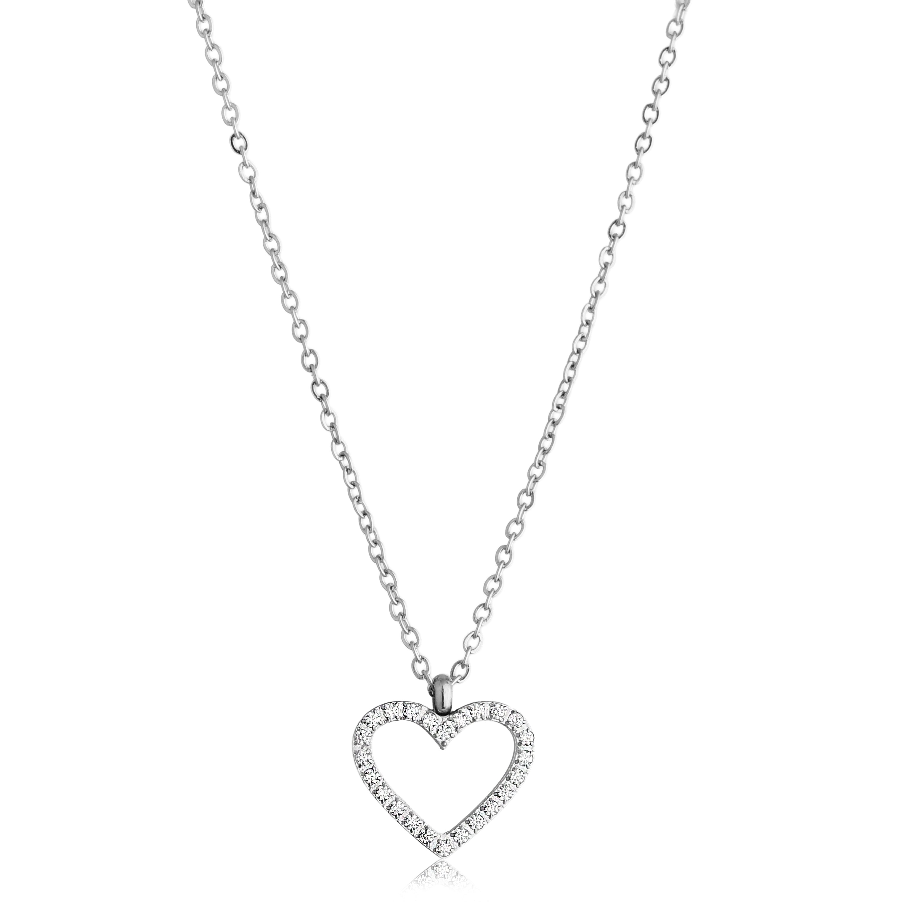 COLAR LOVE CADEADA CORAÇÃO VAZADO COM ZIRCÔNIAS