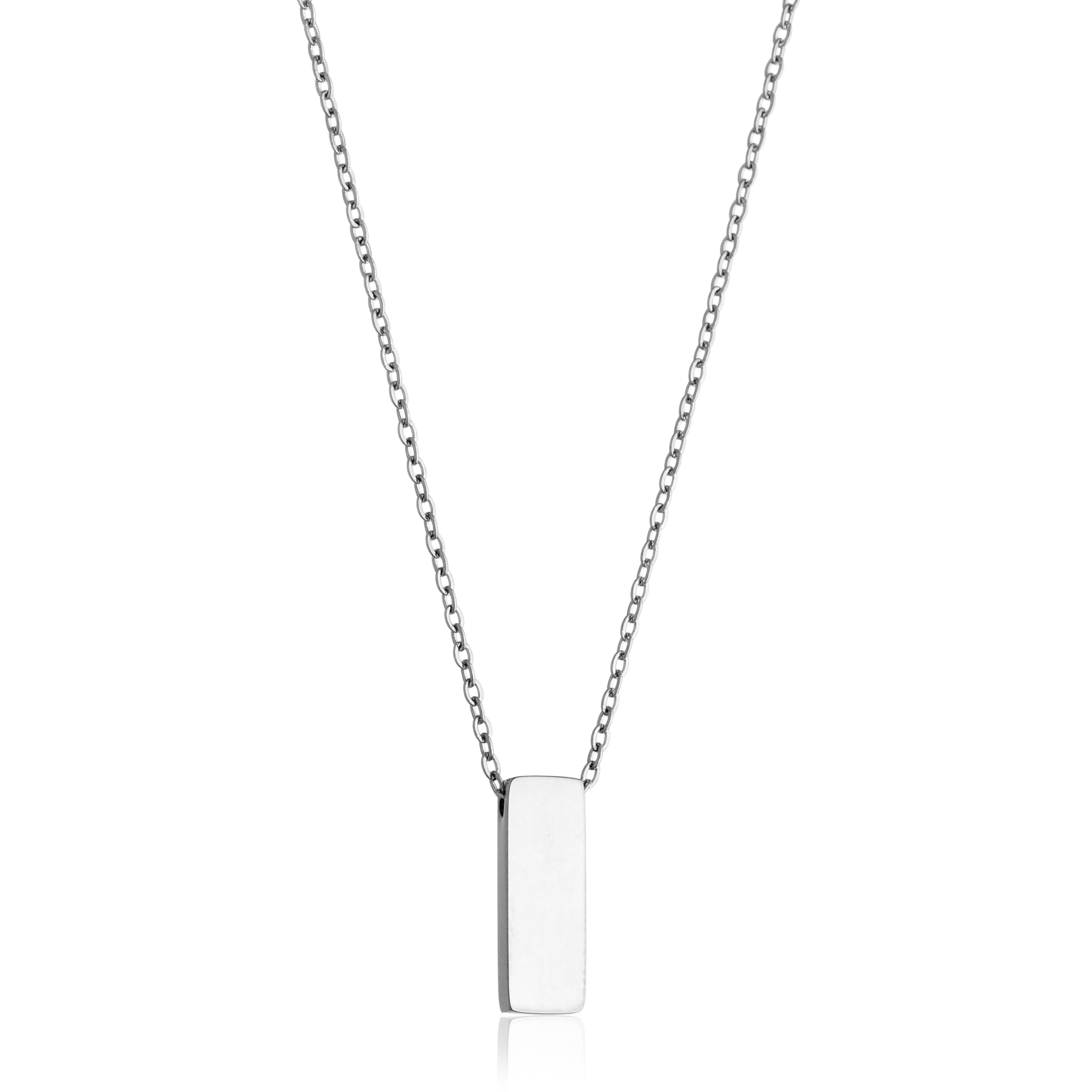 COLAR GEOMETRIC CORRENTE CADEADA PENDENTE BARRA RETANGULAR MACIÇA