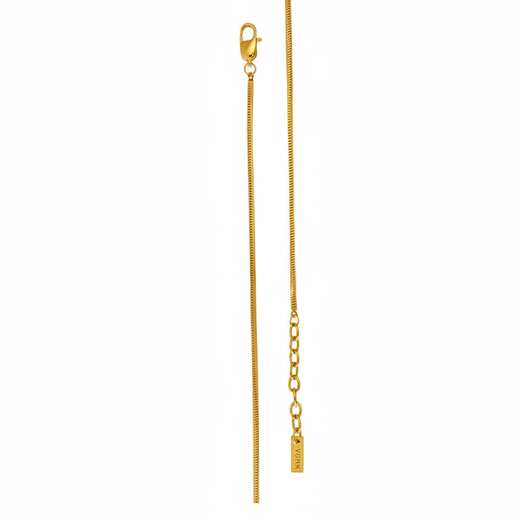 CORRENTE 60CM PREMIUM SNAKE FLAT 2MM COM ALONGADOR
