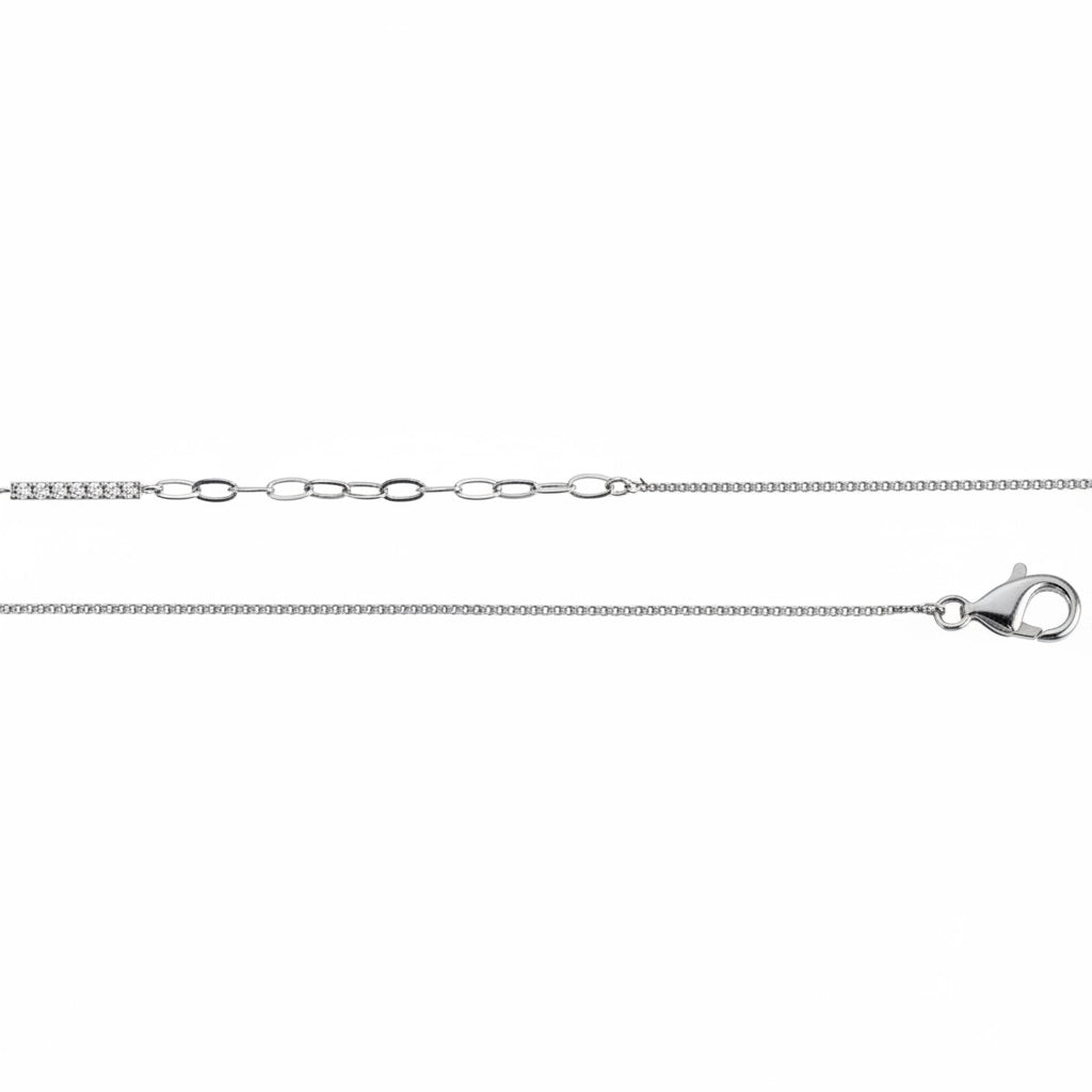 CORRENTE 45CM PREMIUM VENEZIANA 1MM ALONGADOR FILETE COM MICROS ZIRCÔNIAS