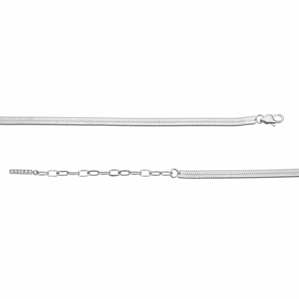 CORRENTE 45CM PREMIUM LACRAIA 3.20MM ALONGADOR FILETE COM MICROS ZIRCÔNIAS