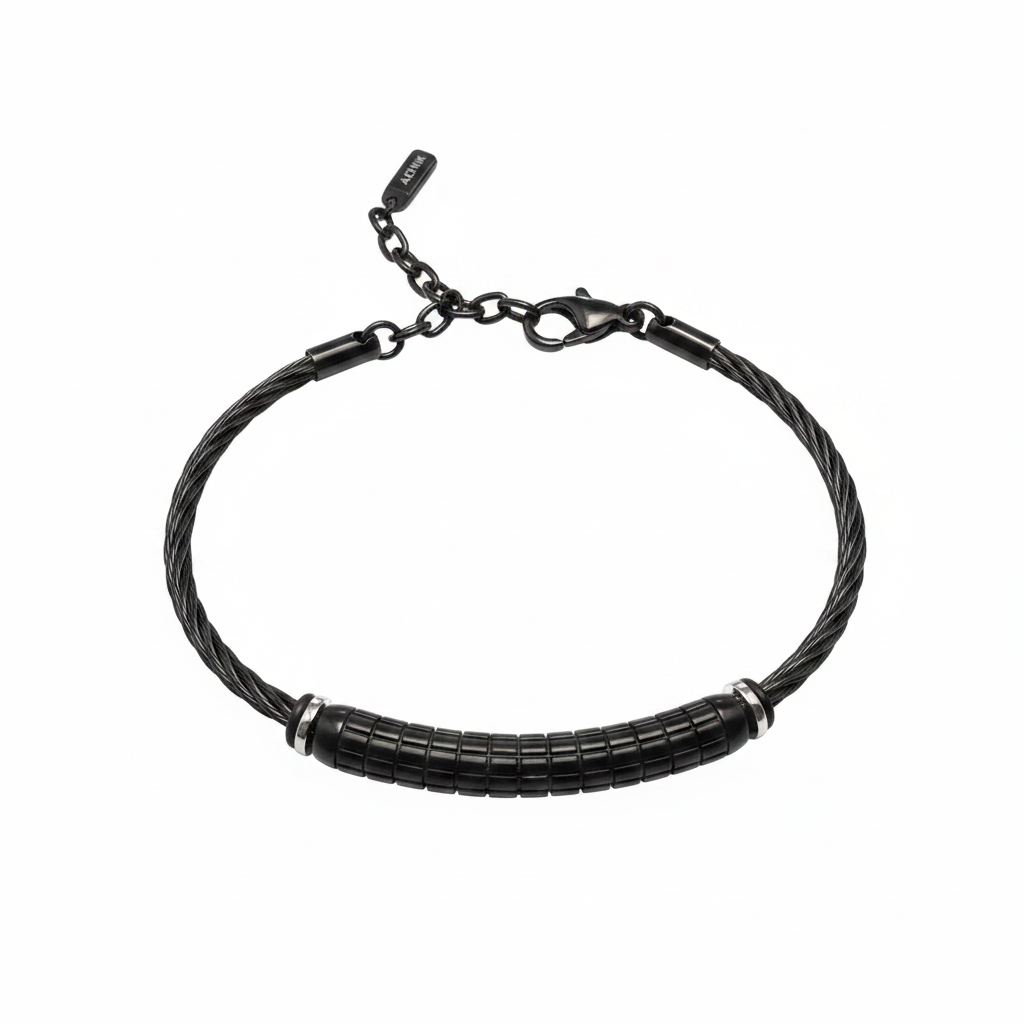 PULSEIRA PRIME CABO DE AÇO PLACA CILINDRICA COM FRISOS