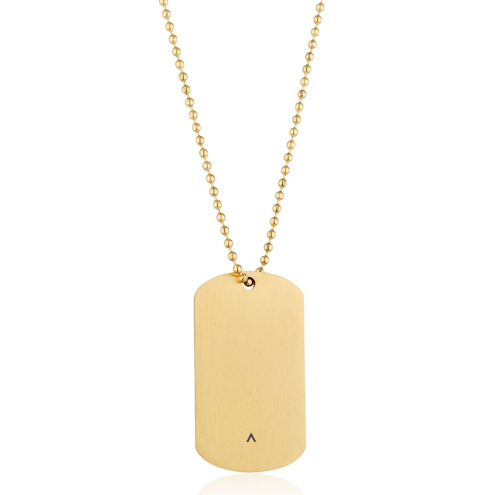 COLAR ARMY TAG CORRENTE BOLINHA 2MM PLACA 28X50X2(MM)