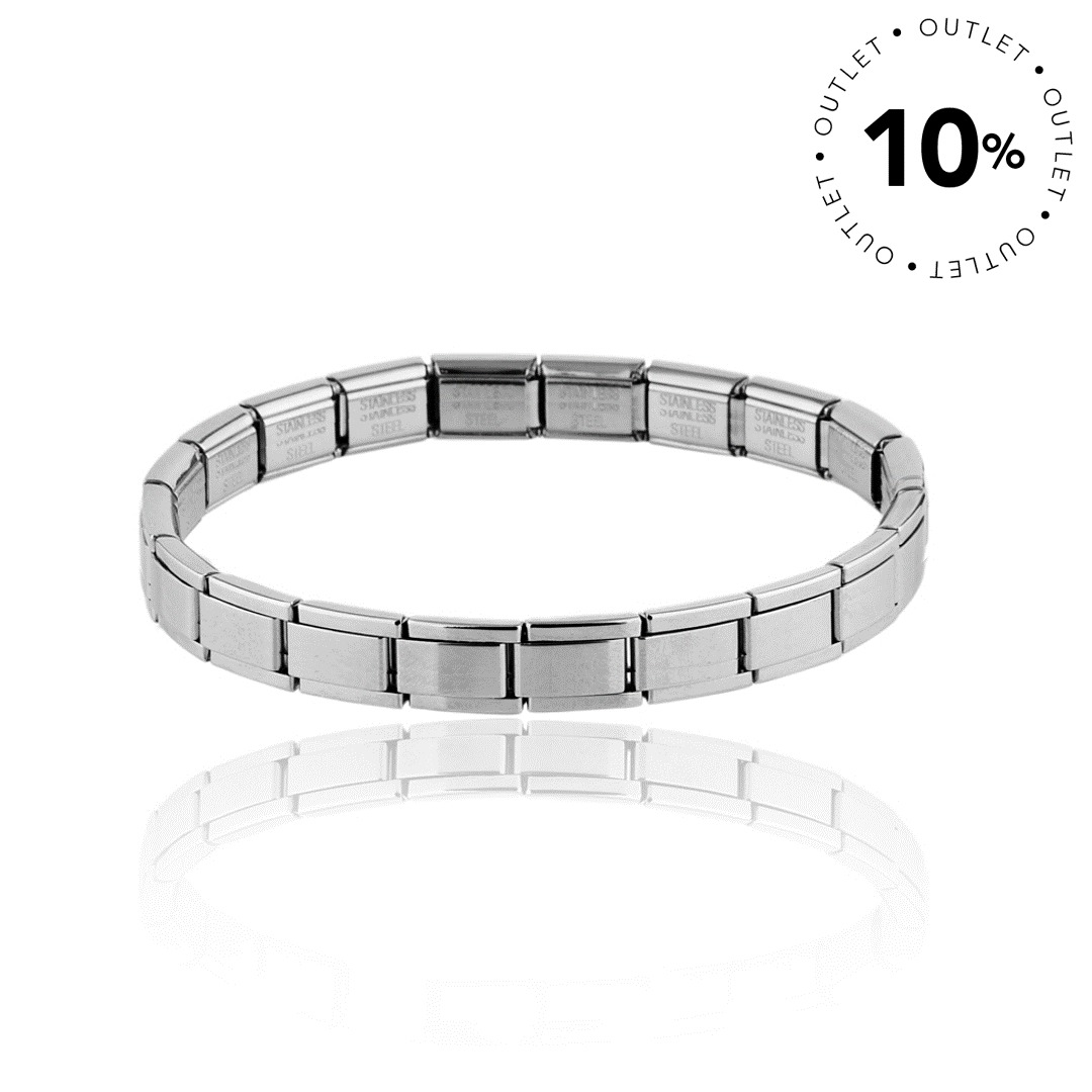 PULSEIRA GOMO ELÁSTICO GROSSA 10MM AÇO POLIDO